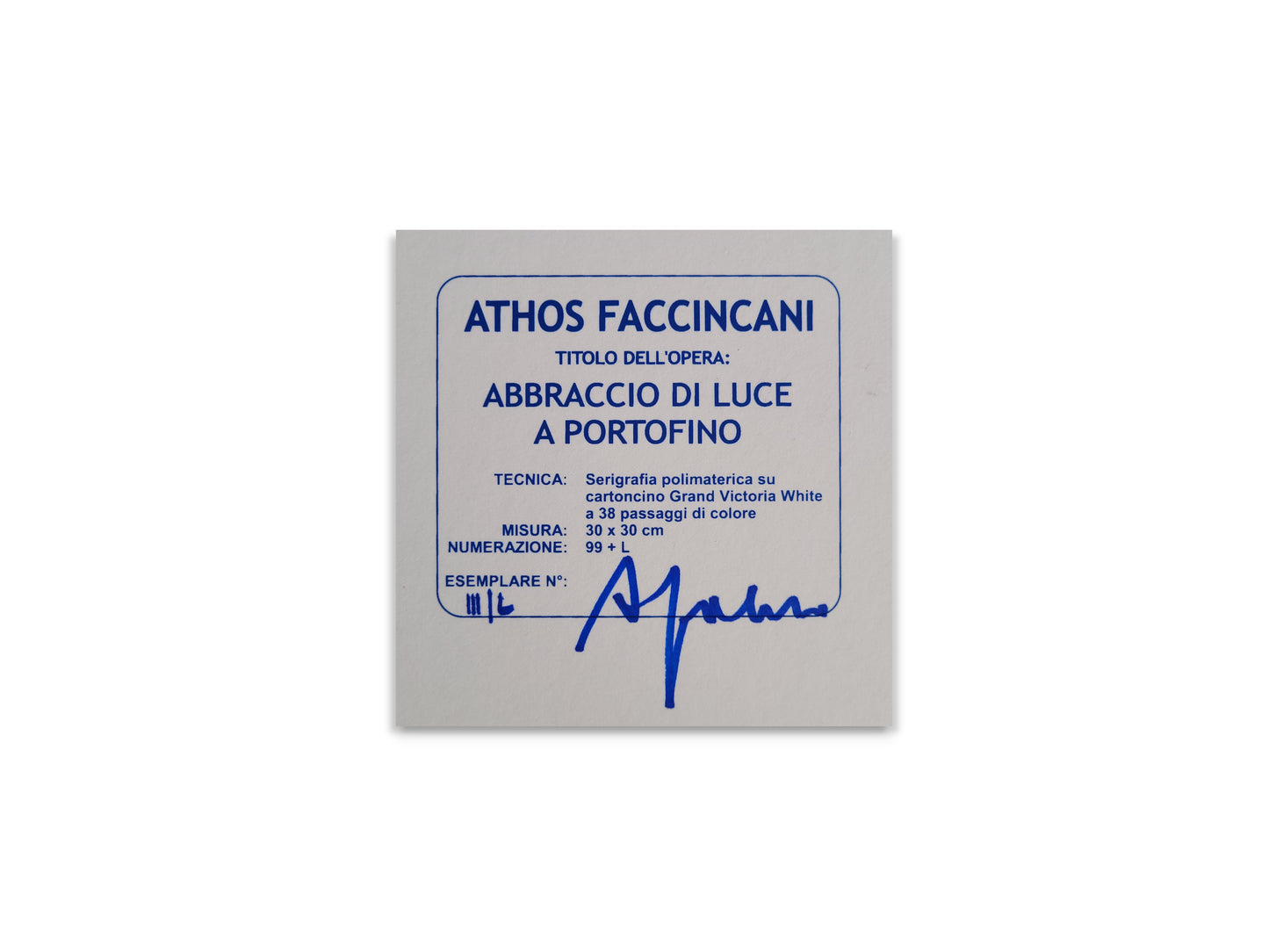 Faccincani Grafics - Serigrafie e Grafiche - Athos Faccincani - Portofino