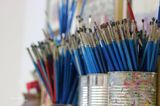 Pennelli nello studio di Athos Faccincani