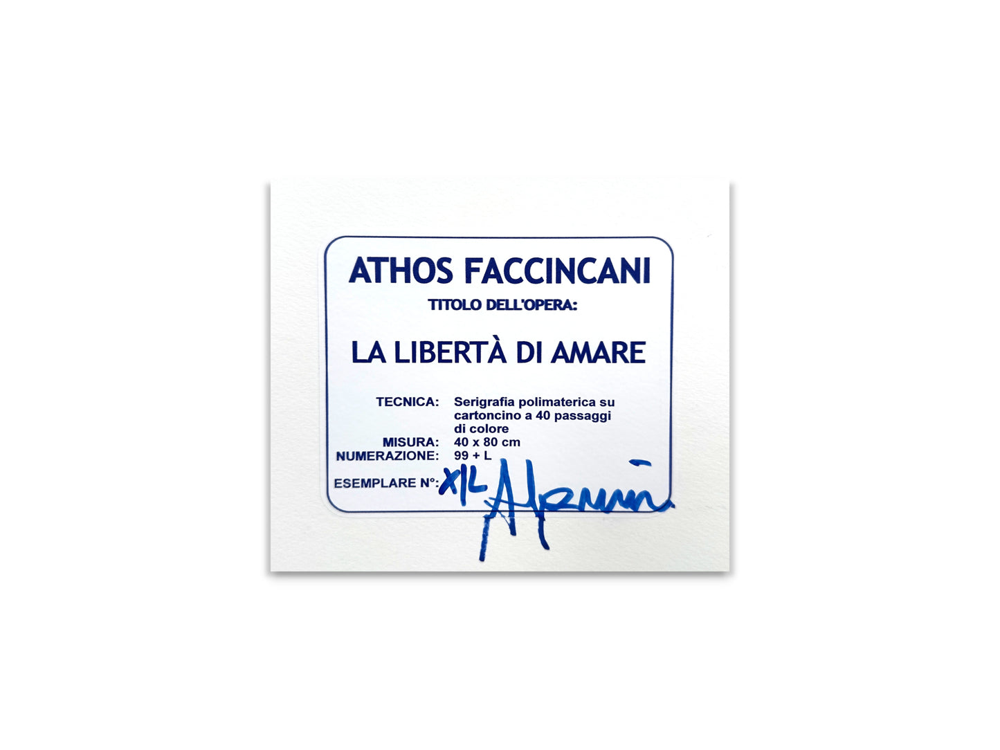 La libertà di amare - Serigrafia di Athos Faccincani