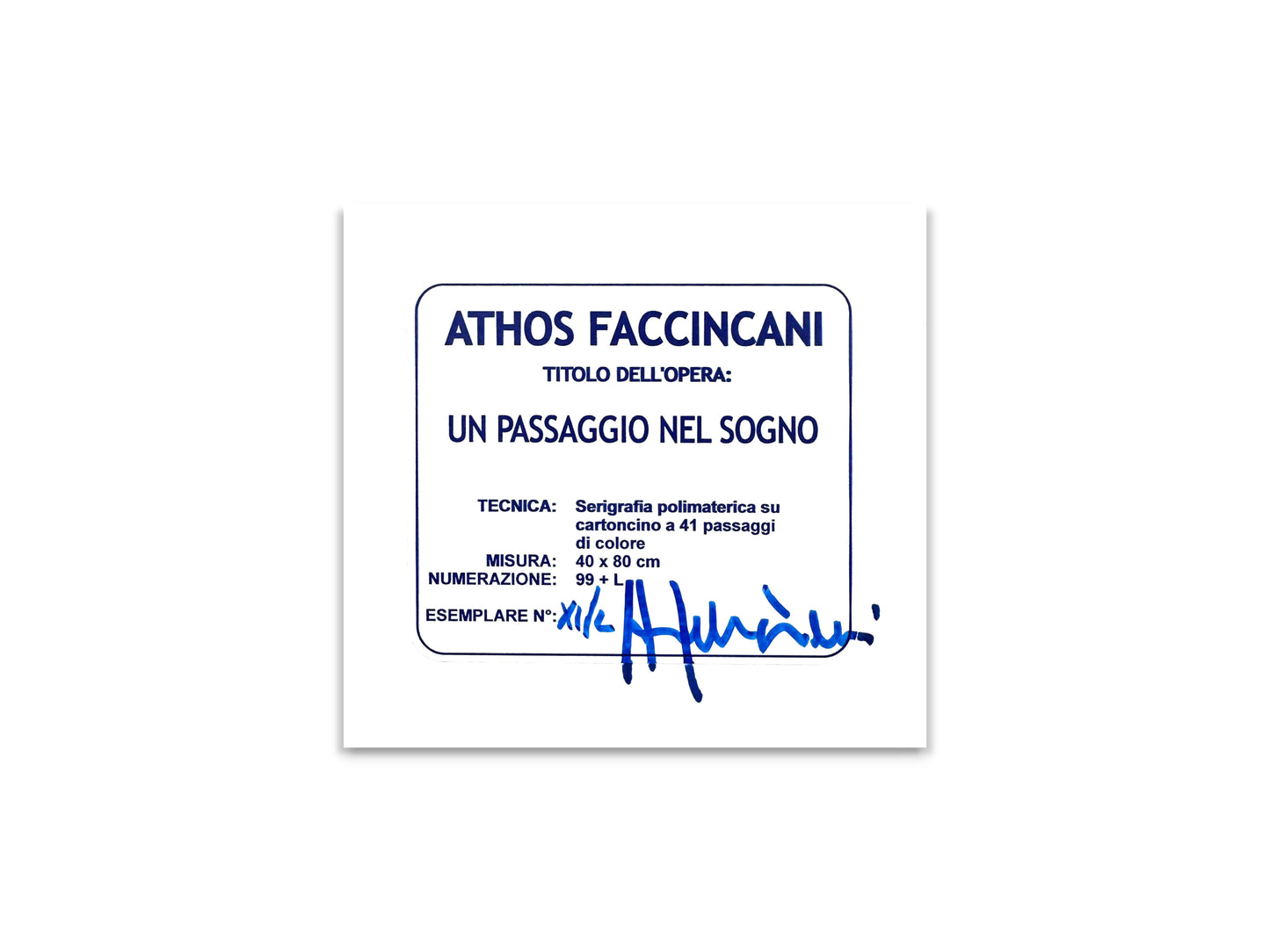 Un passaggio nel sogno - Serigrafia di Athos Faccincani