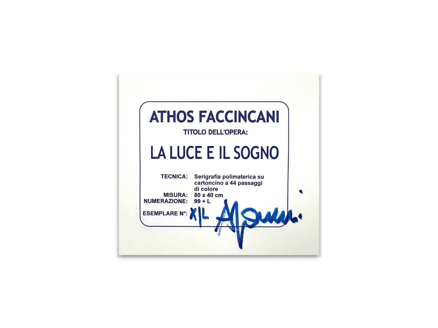 La luce e il sogo - Serigrafia di Athos Faccincani