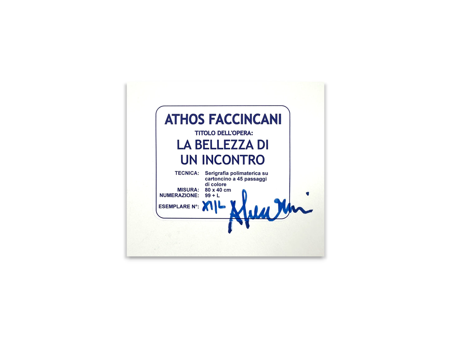La bellezza di un incontro - Sergrafia di Athos Faccincani