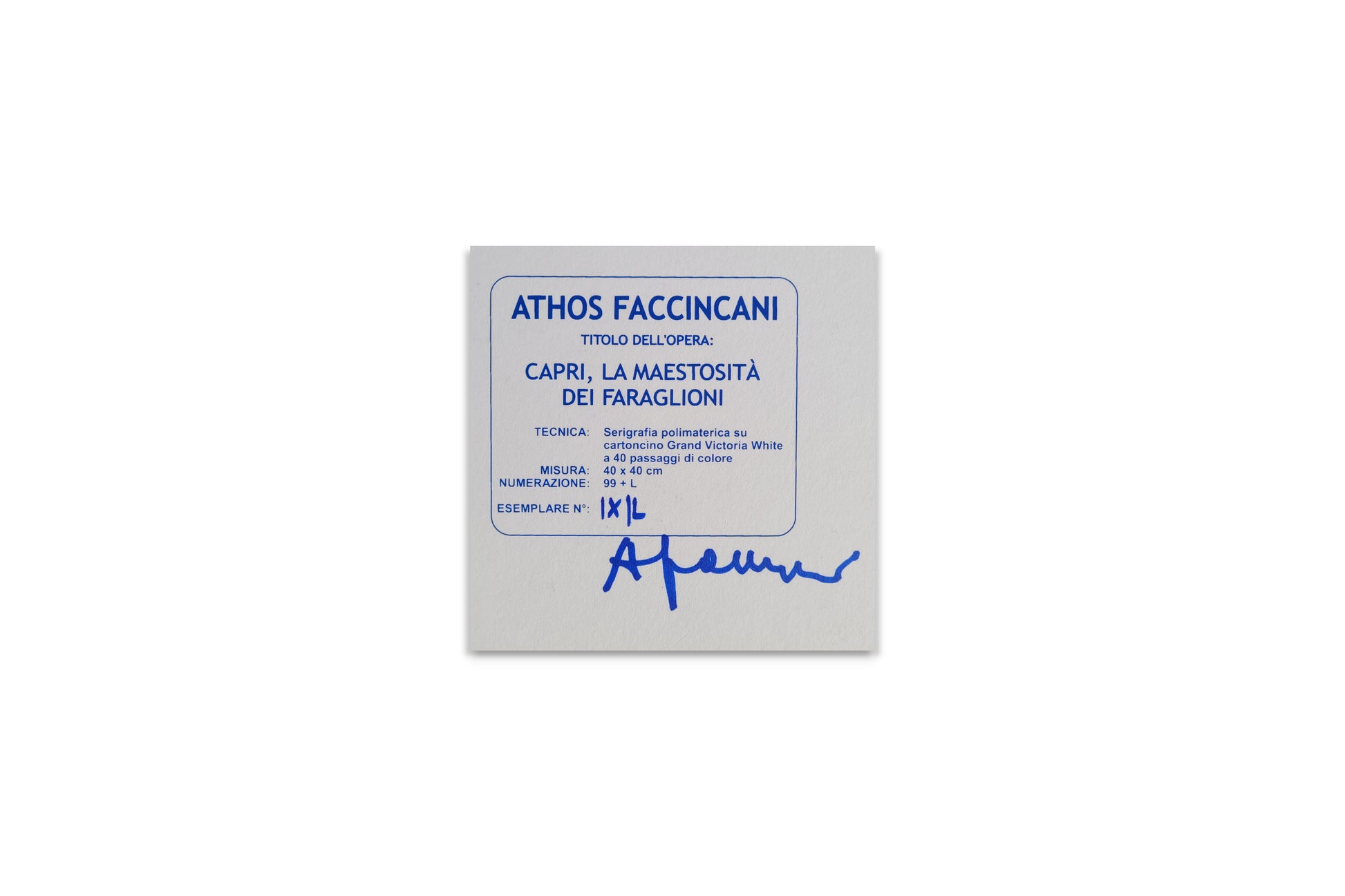 Faccincani Grafics - Serigrafie e Grafiche - Athos Faccincani - Capri Faraglioni