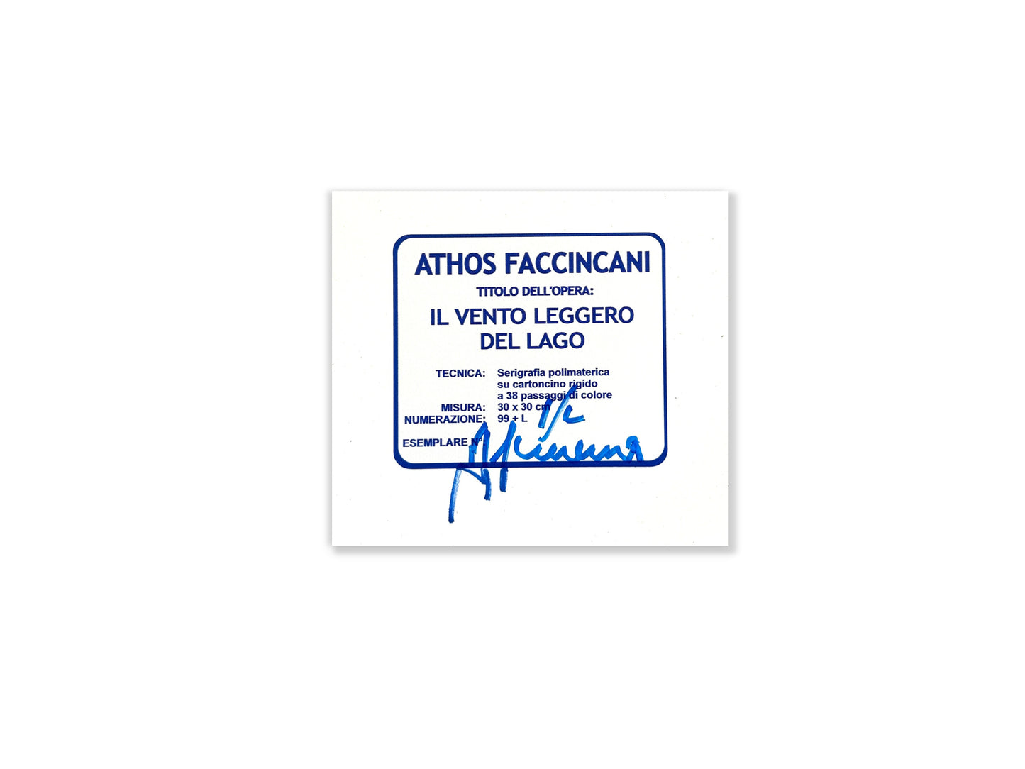 Il vento leggero del lago - Serigrafia di Athos Faccincani