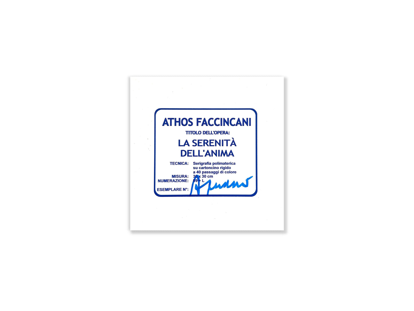 La serenità dell'anima - Serigrafia di Athos Faccincani
